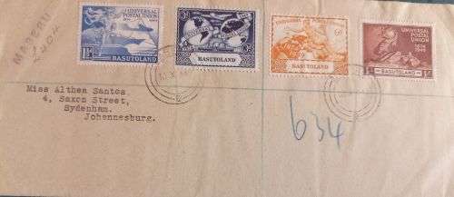 Basutoland 1949 The 75th Anniversary of Universal Postal Union on FDC