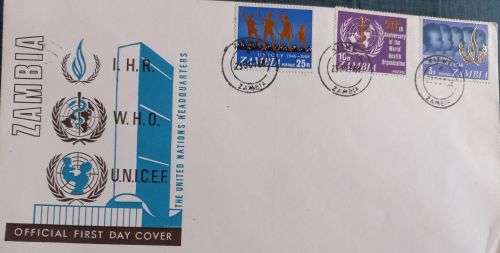 Zambia 1968 Human Rights, W.H.O FDC