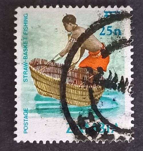 Zambia 1985 Traditional Living Issues of 1981 Surcharged 25/8N  used