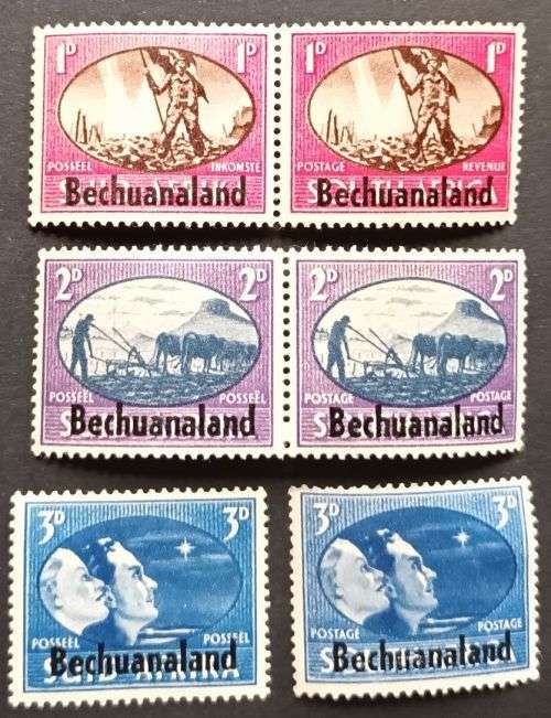 Bechuanaland Protectorate 1945 South Africa Postage Stamps Overprinted set MNH