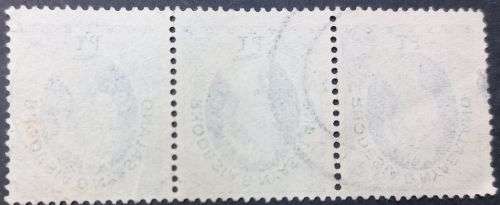 Rhodesia and Nyasaland 1954 Queen Elizabeth II 1d Triple used