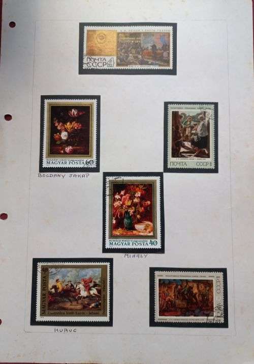 Album Page Famous Paintings CCCP & Hungary used