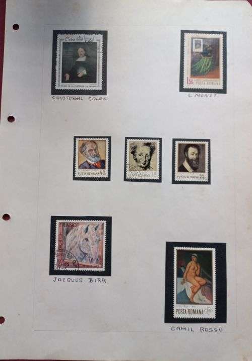 Album Page Famous Paintings Cuba, France & Romania used