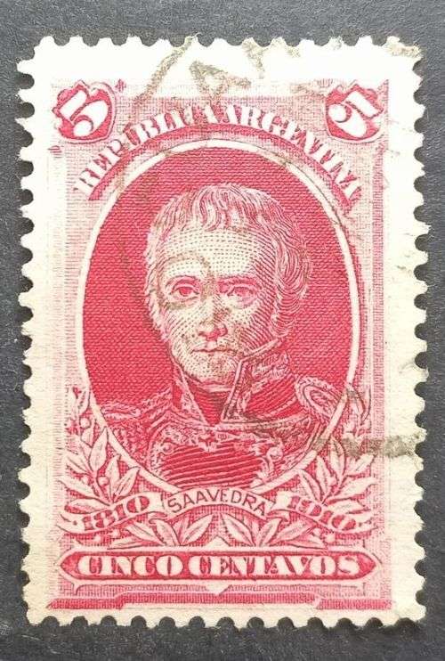 Argentina  1910 The 100th Anniversary of the Revolution, 1810-1910 5c used