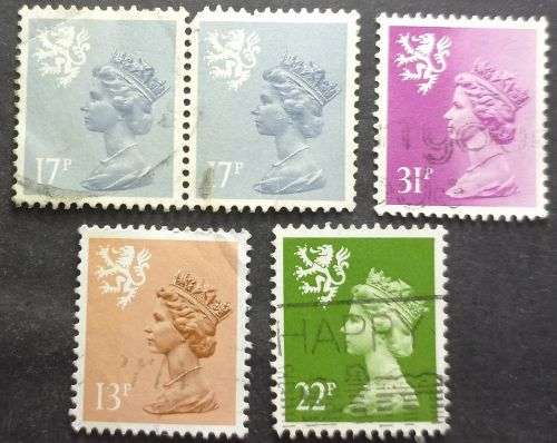 Scotland 1984 Queen Elizabeth II - New Values & Color 13,17,22 & 31P used
