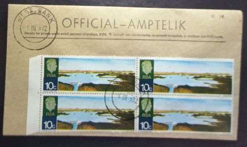 RSA 1972 Opening of Hendrik Verwoerd Dam 10 MNH Block & Cancelled Block on day of issue