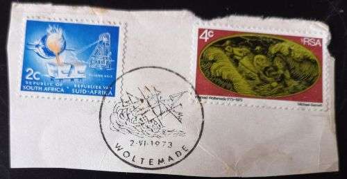 RSA 1973 The 200th Anniv of the Rescue by Wolraad Woltemade with special Woltemade cancel on piece