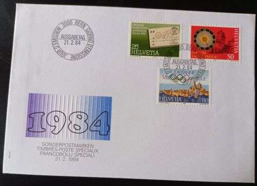 Switzerland 1984 Philatelic Exhibition & Special Olympics on FDC