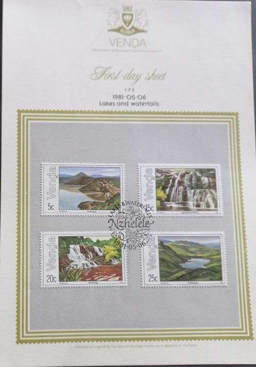 Venda 1981 Lakes and Waterfalls First Day Sheet no 1.7.2