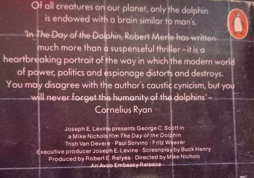 The Day of the Dolphin - Robert Merle- Softcover - Vintage Fantasy