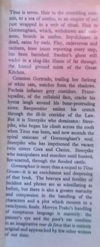 Gormenghast - Mervyn Peake - Hardcover - Classic Fantasy