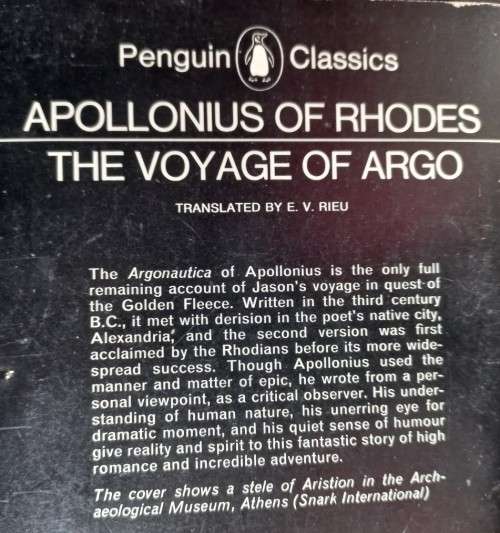 Apollonius of Rhodes - The Voyage of Argo - E. V. Rieu - Softcover - 213 Pages