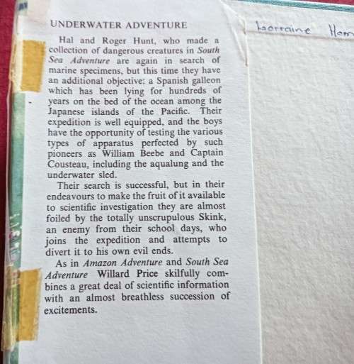 Underwater Adventure - Willard Price - Hardcover - 204 Pages