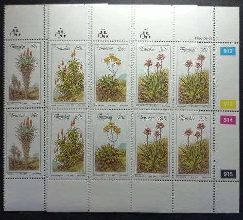 Transkei - Set of 4 Control Strips - Aloes -1986 - MNH