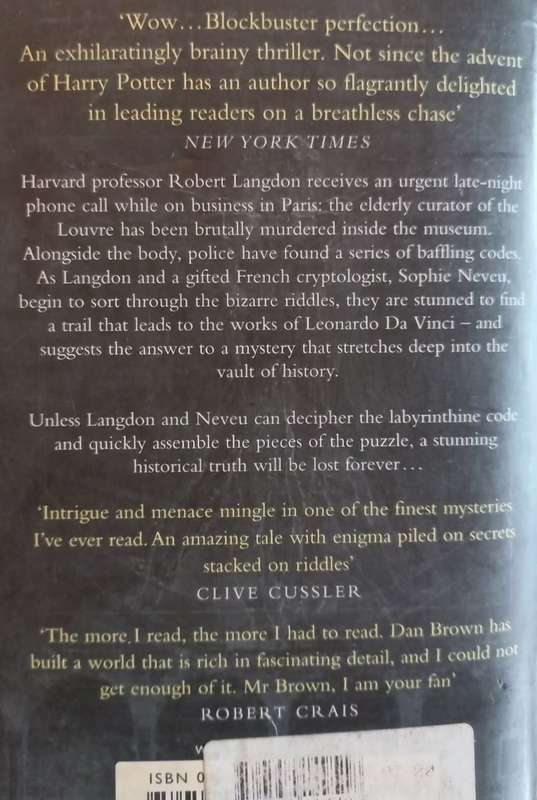 The Davinci Code - Dan Brown - Softcover - 605 Pages