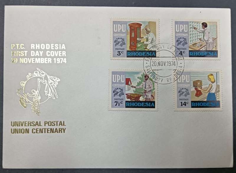 RHODESIA 1974 UPU CENTENARY OFFICIAL FDC