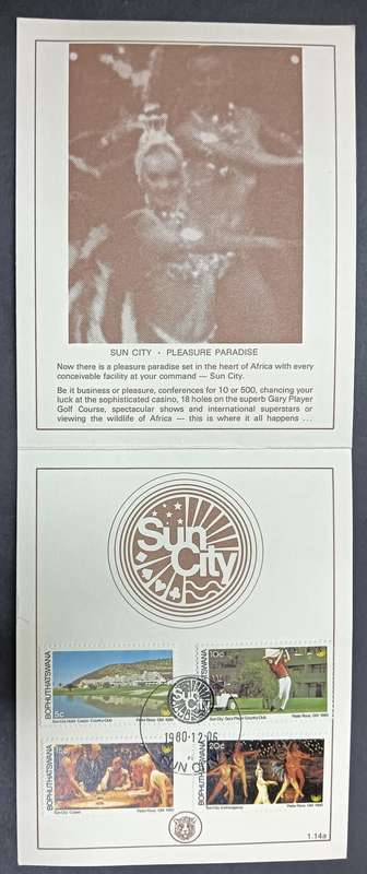 BOPHUTHATSWANA COLLECTORS SHEET 1.14a 1980: TOURISM