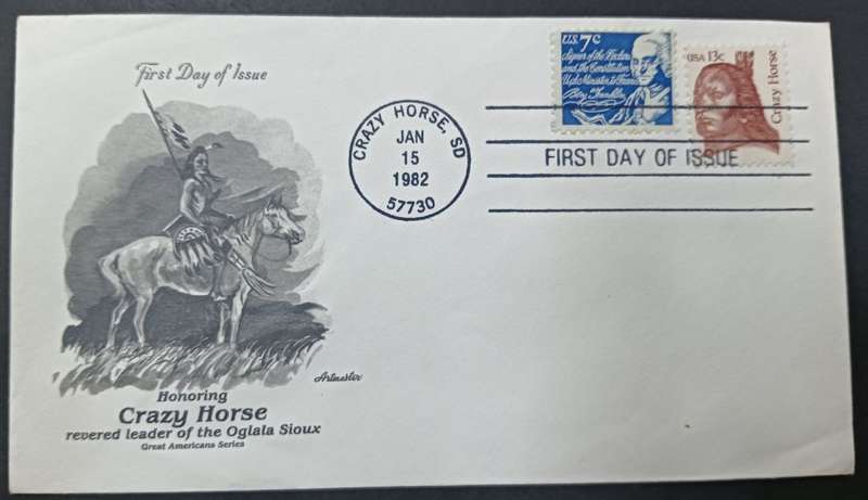 United States of America FDC 1982 Honoring Crazy Horse