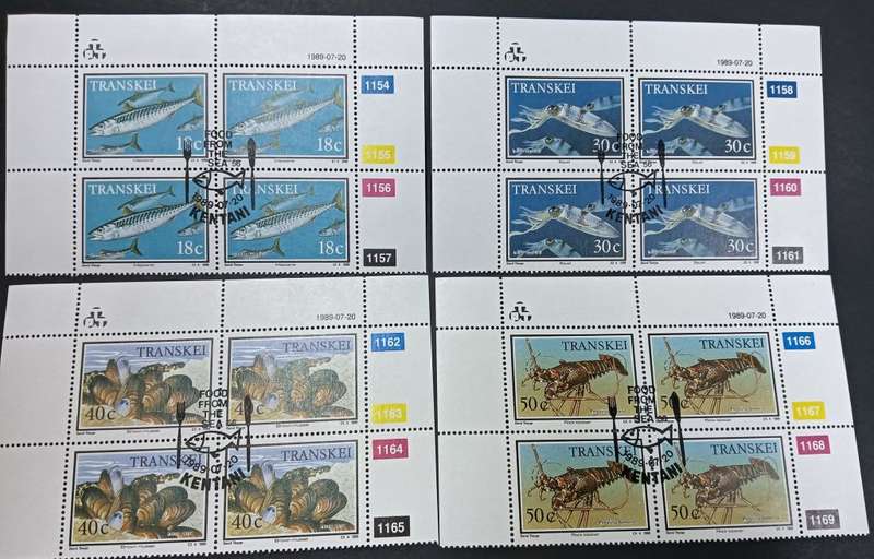 Transkei - 1989 - Marine Life - Control blocks - MNH
