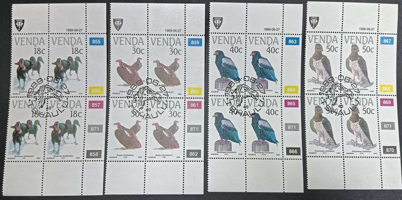 Venda - Birds - Set of 4 Control Blocks 4 - 1989 - Cancelled