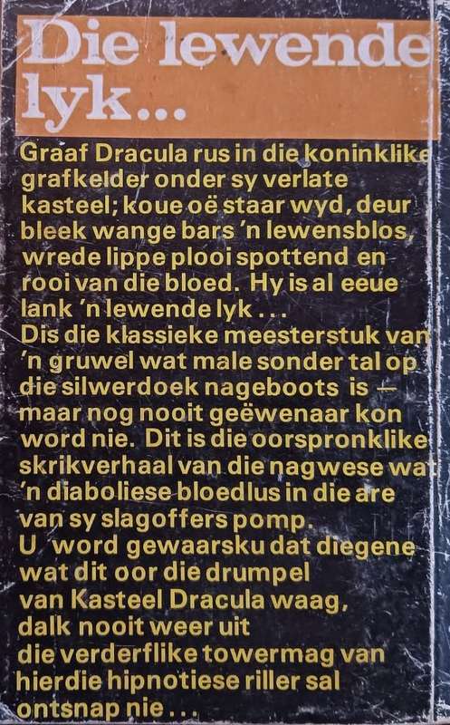 Dracula (In Afrikaans) - Bram Stoker - Softcover - 175 Pages