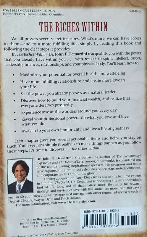 The Riches Within - Your Seven Secret Treasures - Dr. John F. Demartini - Softcover - 202 pages