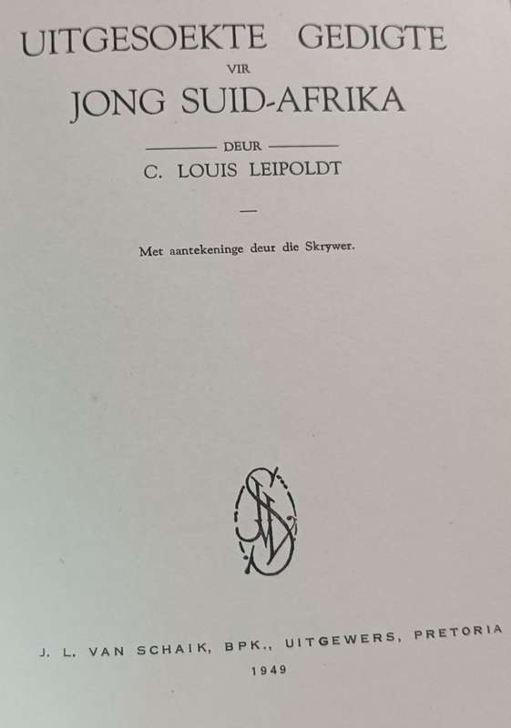 Uitgesoekte Gedigte vir Jong Suid-Afrika - C. Louis Leipoldt - Hardcover - 76 pages