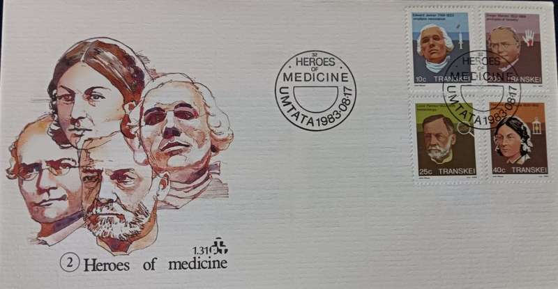 TRANSKEI 1983 HEROES OF MEDICINE OFFICIAL FDC 1.31