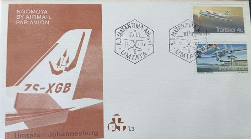 Transkei 1977 Umtata-Johannesburg Transkei Airways Flight FDC 1.3