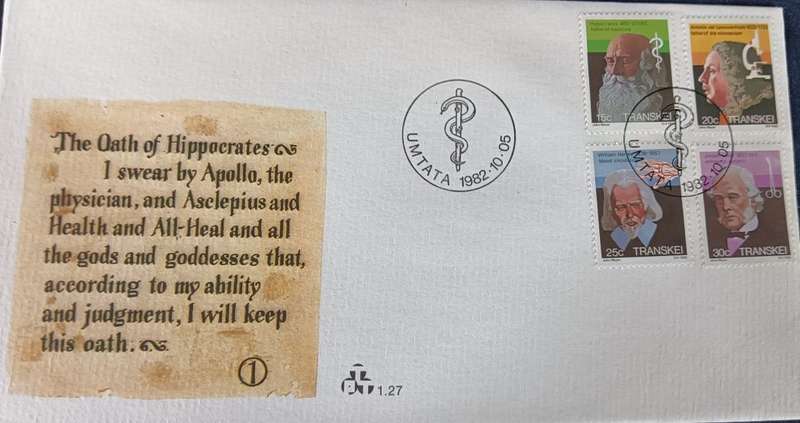 Transkei 1982 FDC 1.27 Transkei Heroes of Medicine