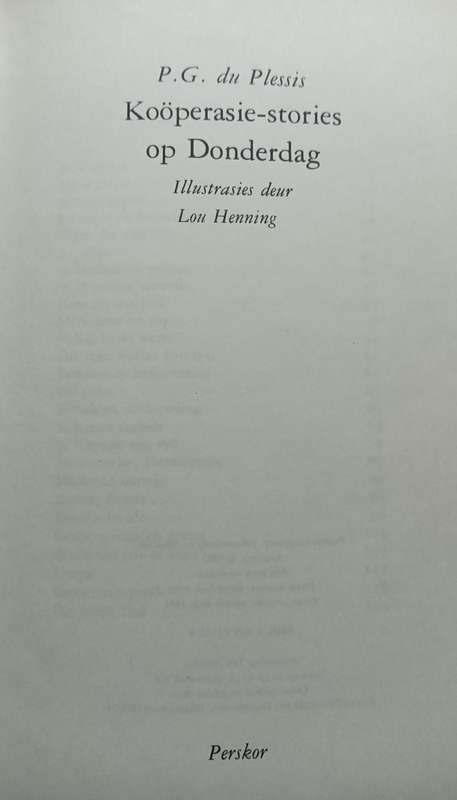 Koöperasie-Stories op Donderdag - PG du Plessis - Hardcover - 124 Pages