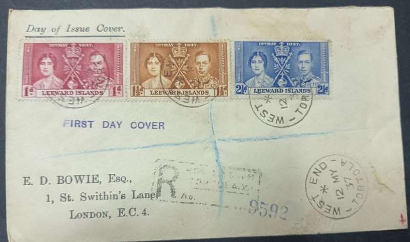 LEEWARD ISLANDS- 1937 KING GEORGE VI CORONATION FDC