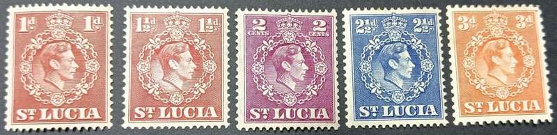 St Lucia 1938-48 KG VI part set MNH