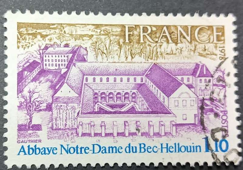 France 1978 Notre-Dame du Bec-Hellouin Abbey 1.10Fr used