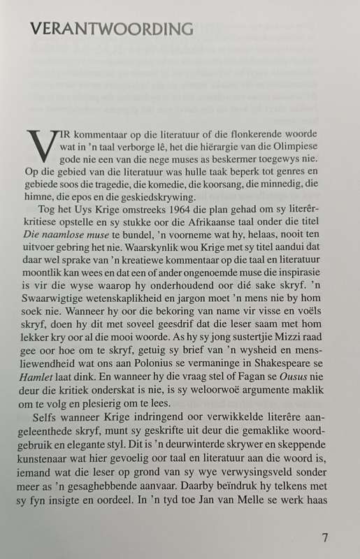 Die Naamlose Muse - Uys Krige - Hardcover - 322 pages