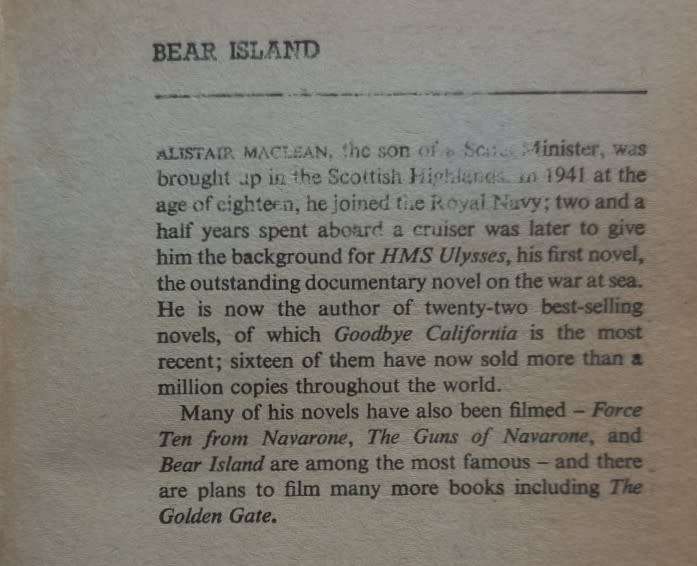 Bear Island - Alistair Maclean - Softcover - 288 Pages