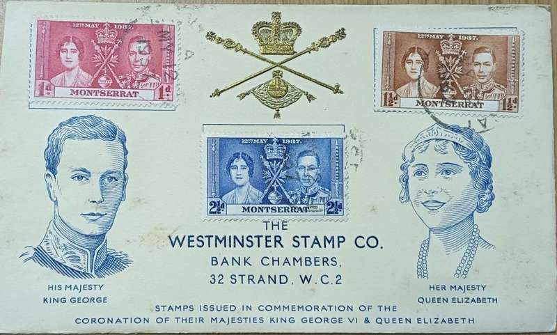 Monserrat 1937 Coronation of King George V1 on FDC Monserrat to London