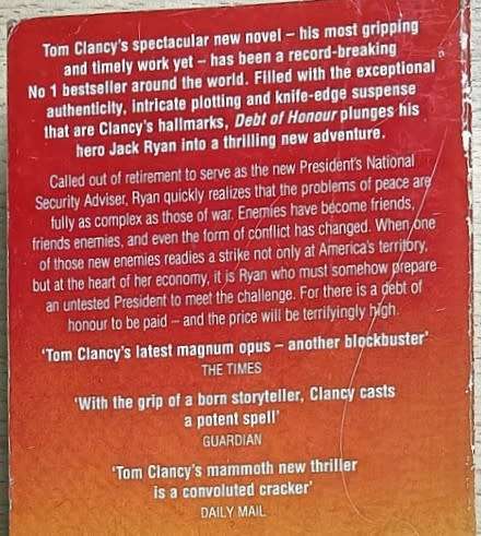 Debt of Honour - Tom Clancy - Softcover - 900 Pages