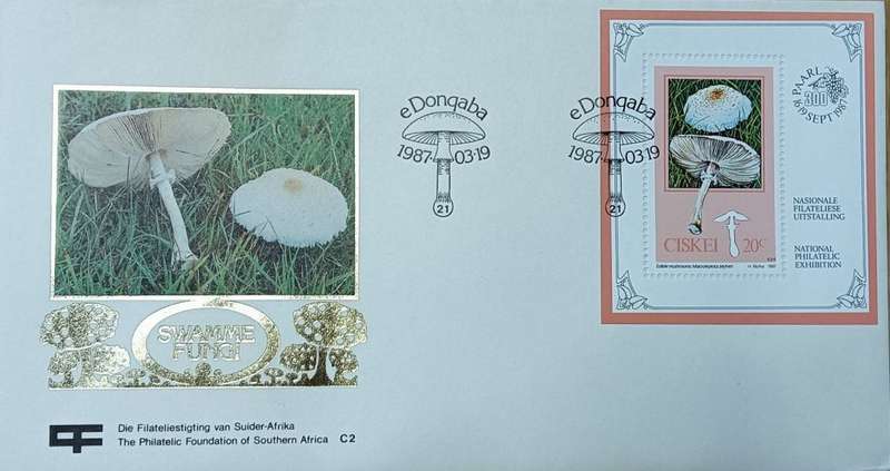 Ciskei 1987 FDC Swamme Fungi Min Sheet 1987.03.10 no C2