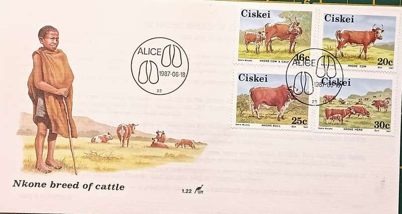 Ciskei 1987 FDC Nkone Breed of Cattle No 1.22