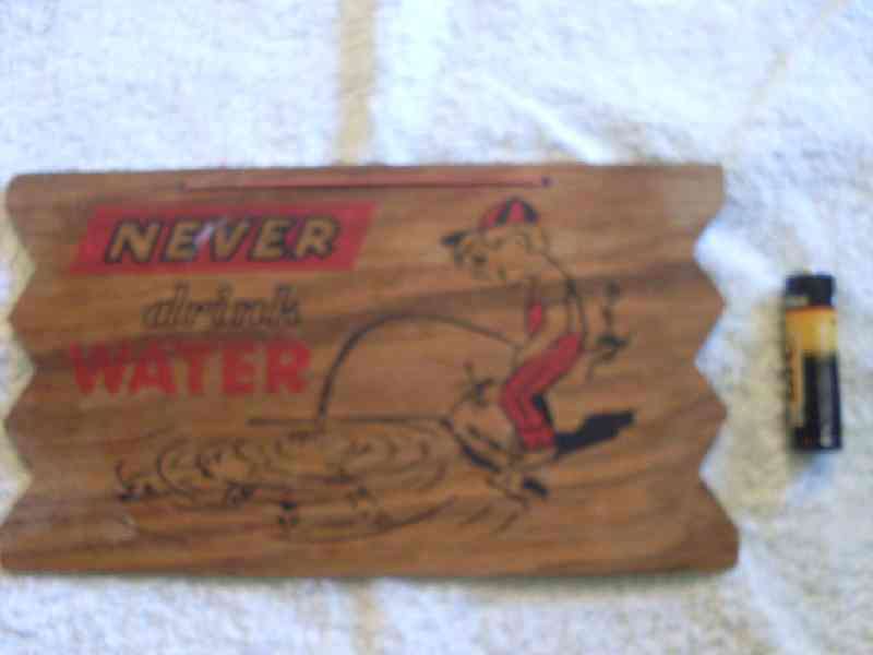 Two 50/60's Wooden Humorous Bar Signs