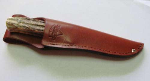 Fixed Blade Hunting Knife With Leather Sheath