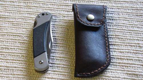 Kershaw Pocket Knife With Leather Sheath