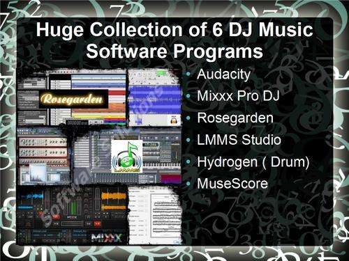 Huge Collection of 6 DJ Music Software Programs all on one CD for Laptop/PC New