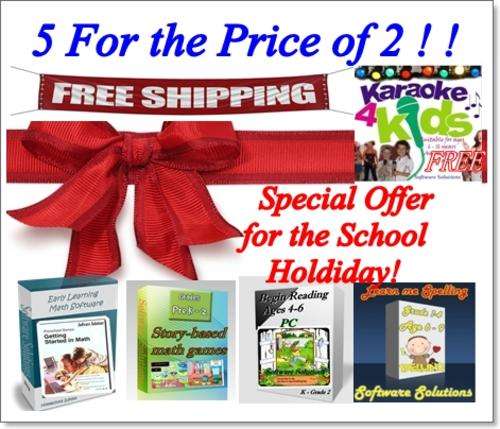 Kids Software Bundle For PC + FREE Karaoke for Kids Special offer! 5 DvD Collection Holiday Offer!