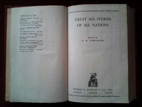 Great sea stories of all nations-edited by H.M.Tomlinson. Reprint 1930. H/C