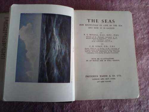 The Seas by F.S. Russell. H/C  reprint 1947. NB see photos and discription