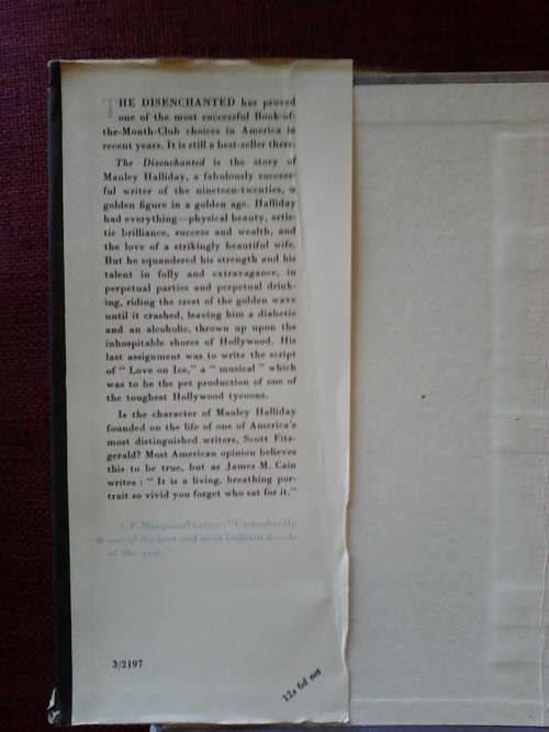 The Disenchanted by Budd Schulberg. H/C. 394 pp. 1st 1951