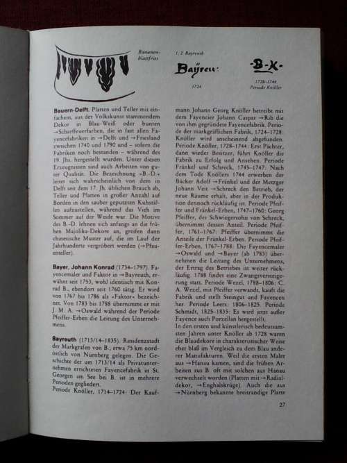 Bruckmann`s Fayence-Lexikon by E Pichelkastner and E Hölzl. 320 pp.