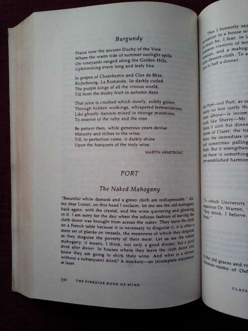 The Fireside Book of Wine, selected and edited by Alexis Bespaloff. S/C. 445 pp.